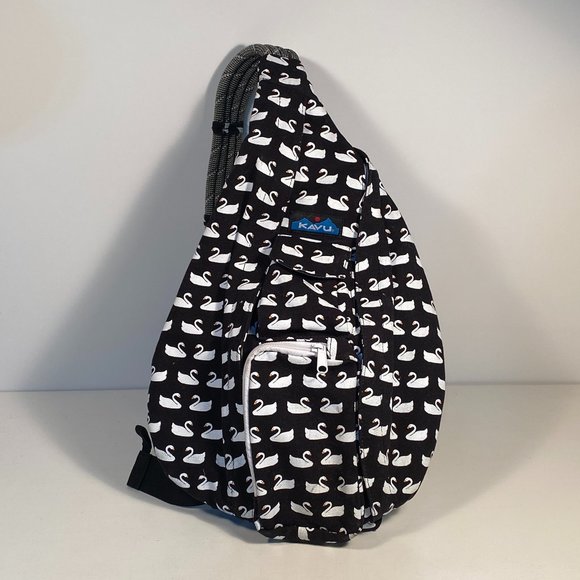 Kavu Duck Swan Print Rope Sling Bag 